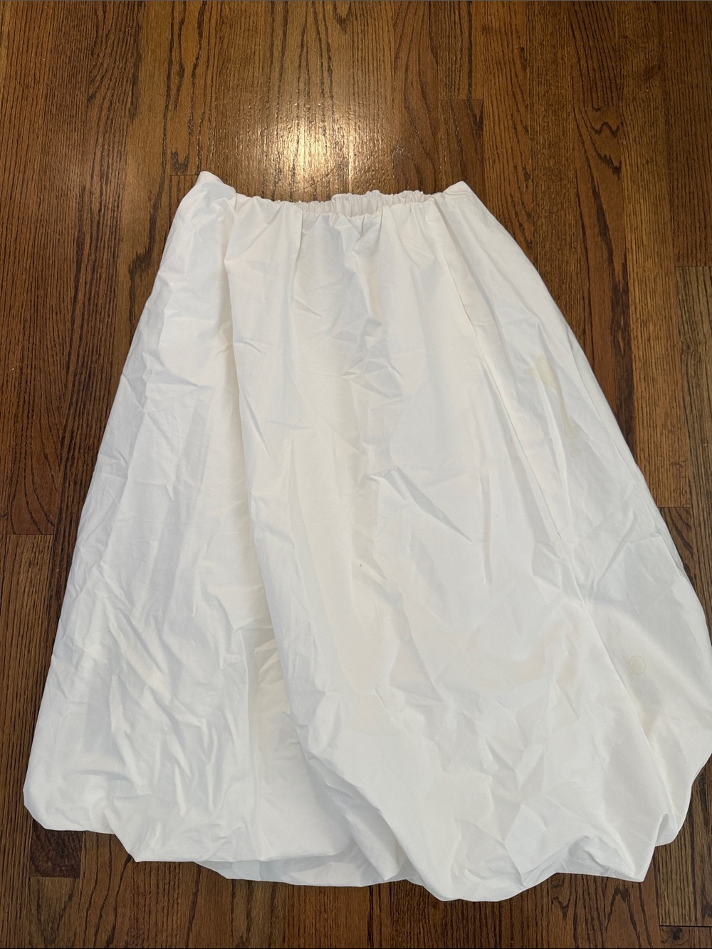 Zara White A-Line Bubble Hem Skirt